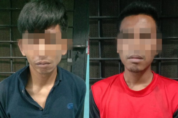 Keterangan foto: Kedua tersangka diamankan di Satreskrim Polres Tebing Tinggi (dok.istimewa)