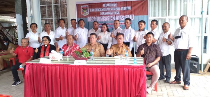 Hukum Tua Tombasian Atas Satu Lantik 13 Perangkat Desa
