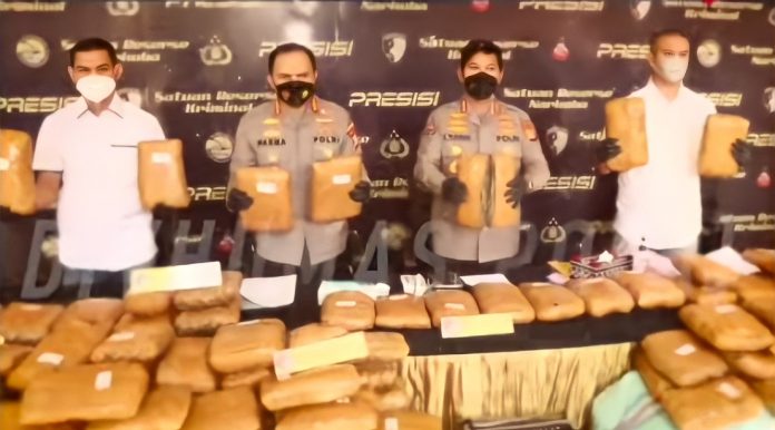 Barang Bukti Ganja, yang disita Aparat Kepolisian (dok.istimewa)