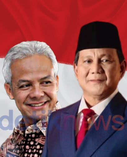 Gubernur Jawa Tengah Ganjar Pranowo (kiri) Prabowo Subianto (kanan) (editor/Sawijan)