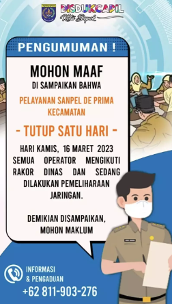 Pelayanan Sanpel De Prima di Kecamatan Dihentikan Sementara, Layanan Online Tetap Tersedia