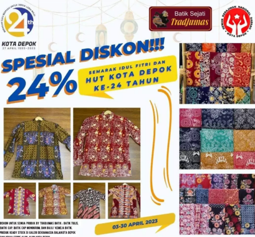 HUT Depok ke-24: Diskon Spesial 24% untuk Semua Jenis Batik di Toko Dekranasda